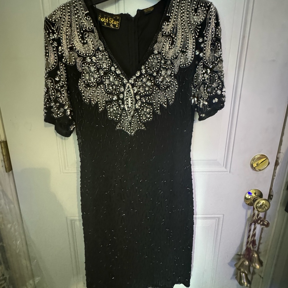Black and Silver Embellished Dress